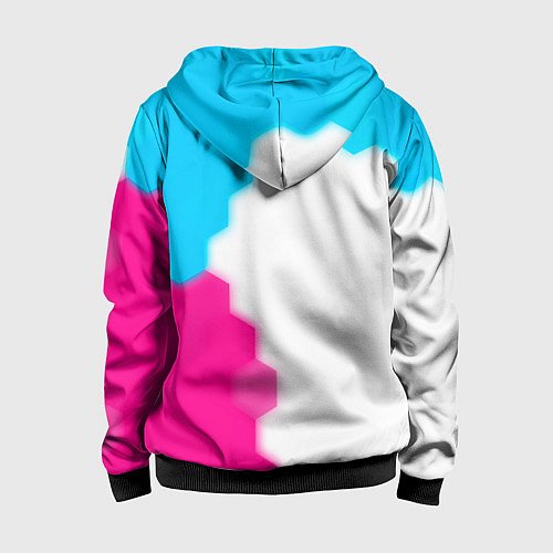 Детская толстовка на молнии Stumble Guys neon gradient style по-вертикали / 3D-Черный – фото 2