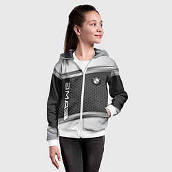 Толстовка на молнии детская BMW car motors metal, цвет: 3D-белый — фото 2