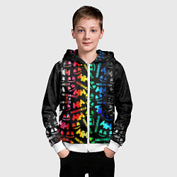 Толстовка на молнии детская Marshmello neon color, цвет: 3D-белый — фото 2