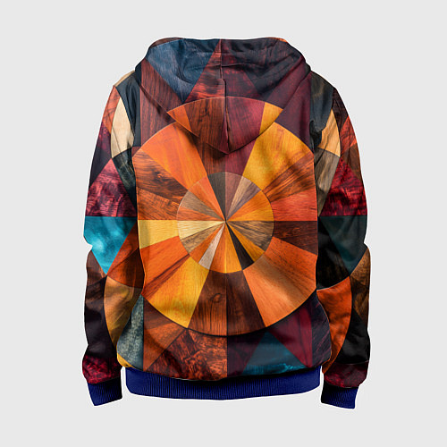 Детская толстовка на молнии Круговая мозайка / 3D-Синий – фото 2