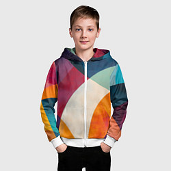 Толстовка на молнии детская Геометрическая иллюстрация, цвет: 3D-белый — фото 2