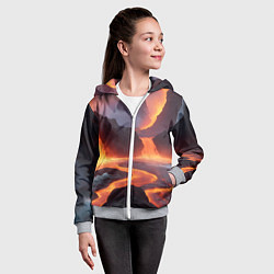 Толстовка на молнии детская Текущая лава, цвет: 3D-меланж — фото 2