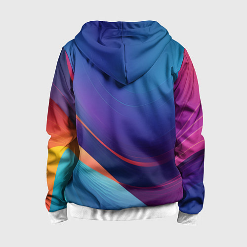 Детская толстовка на молнии Красивый градиент абстракция / 3D-Белый – фото 2