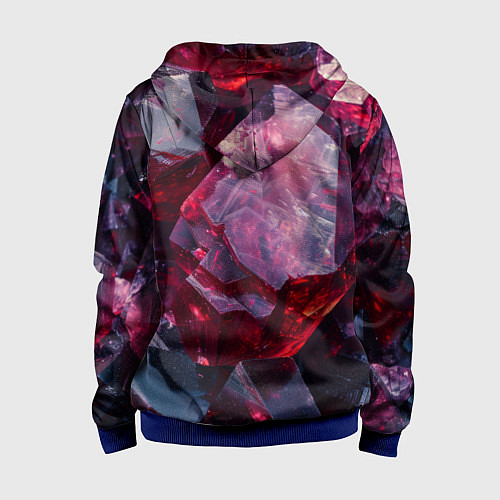 Детская толстовка на молнии Драгоценный минерал / 3D-Синий – фото 2