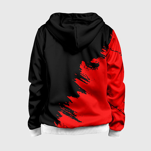 Детская толстовка на молнии SEGA краски красные / 3D-Белый – фото 2