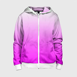 Толстовка на молнии детская Gradient color pink, цвет: 3D-белый