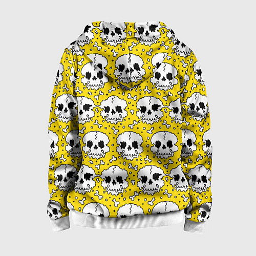 Детская толстовка на молнии Тающие черепа паттерн / 3D-Белый – фото 2