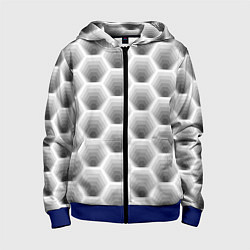 Толстовка на молнии детская Неоновые соты, цвет: 3D-синий