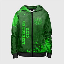 Детская толстовка на молнии Leicester City - green gradient вертикально