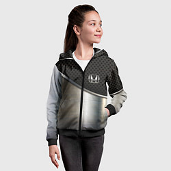 Толстовка на молнии детская Honda metal car, цвет: 3D-черный — фото 2