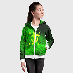 Толстовка на молнии детская Doom storm green, цвет: 3D-белый — фото 2