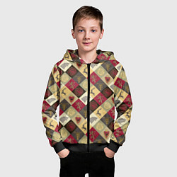 Толстовка на молнии детская Лого домов Игра престолов паттерн, цвет: 3D-черный — фото 2