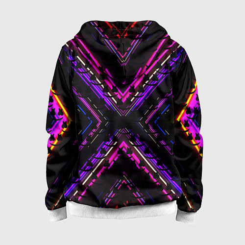 Детская толстовка на молнии Marshmello geometry neon / 3D-Белый – фото 2