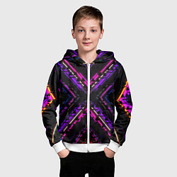 Толстовка на молнии детская Marshmello geometry neon, цвет: 3D-белый — фото 2