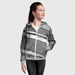 Толстовка на молнии детская Honda metal steel, цвет: 3D-меланж — фото 2