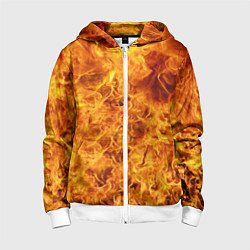 Толстовка на молнии детская Весь в огне, цвет: 3D-белый