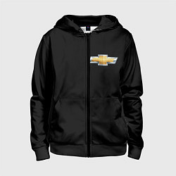 Толстовка на молнии детская Chevrolet logo, цвет: 3D-черный