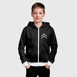 Толстовка на молнии детская Citroen logo auto, цвет: 3D-белый — фото 2