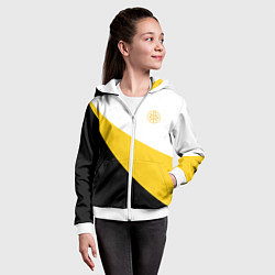 Толстовка на молнии детская Мы русские с нами Бог малый желтый КЦК Николай II, цвет: 3D-белый — фото 2