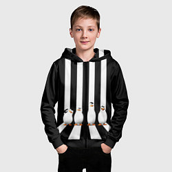 Толстовка на молнии детская Четыре пингвина, цвет: 3D-черный — фото 2