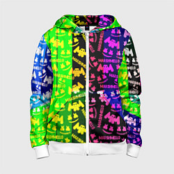 Детская толстовка на молнии Marshmello pattern neon steel