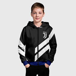 Толстовка на молнии детская Juventus line white, цвет: 3D-синий — фото 2