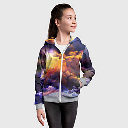 Толстовка на молнии детская Абстрактные космические краски, цвет: 3D-меланж — фото 2