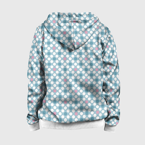 Детская толстовка на молнии Белый голубой горошек / 3D-Белый – фото 2