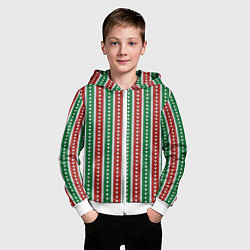 Толстовка на молнии детская Knitted pattern, цвет: 3D-белый — фото 2