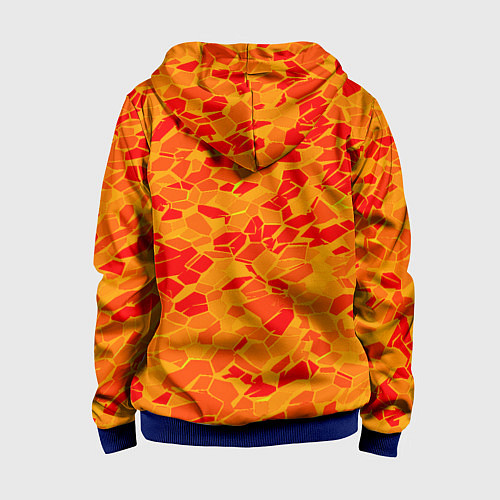 Детская толстовка на молнии Красные плитки на жёлтом фоне / 3D-Синий – фото 2