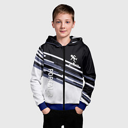 Толстовка на молнии детская Portal line geometry, цвет: 3D-синий — фото 2