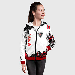 Толстовка на молнии детская Берсерк - маска, цвет: 3D-красный — фото 2