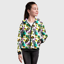 Толстовка на молнии детская Орнамент майя, цвет: 3D-черный — фото 2