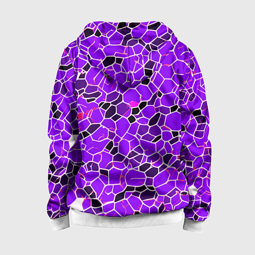 Детская толстовка на молнии Абстрактные плитки фиолетовые и чёрные / 3D-Белый – фото 2