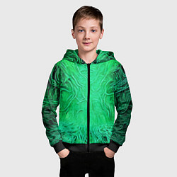 Толстовка на молнии детская Зелёный симбионт абстракция, цвет: 3D-черный — фото 2