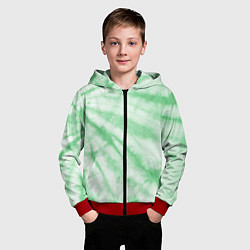 Толстовка на молнии детская Салатовый тай дай, цвет: 3D-красный — фото 2