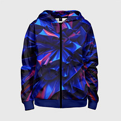 Толстовка на молнии детская Синие абстрактные изгибы, цвет: 3D-синий