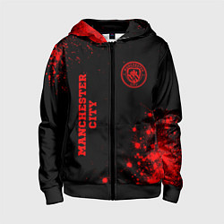 Детская толстовка на молнии Manchester City - red gradient вертикально
