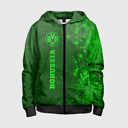 Детская толстовка на молнии Borussia - green gradient по-вертикали