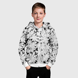 Толстовка на молнии детская Мороз на стекле, цвет: 3D-белый — фото 2