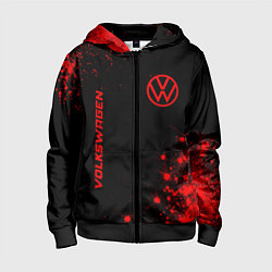 Детская толстовка на молнии Volkswagen - red gradient вертикально