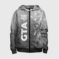 Толстовка на молнии детская GTA - grey gradient по-вертикали, цвет: 3D-черный