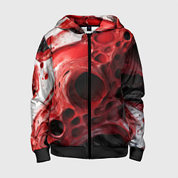 Детская толстовка на молнии Красно-белая абстрактная структура