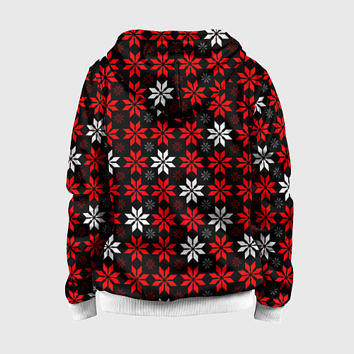 Детская толстовка на молнии Red and white stars on a black background / 3D-Белый – фото 2