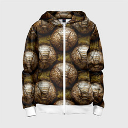 Толстовка на молнии детская Броненосцы, цвет: 3D-белый