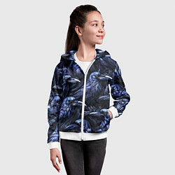 Толстовка на молнии детская Черные вороны, цвет: 3D-белый — фото 2