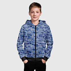 Толстовка на молнии детская Паттерн с узлами водопроводного лабиринта, цвет: 3D-черный — фото 2