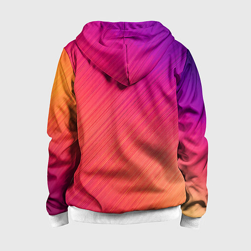 Детская толстовка на молнии Градиент в косую полоску / 3D-Белый – фото 2