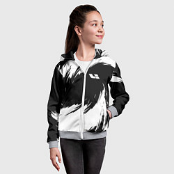 Толстовка на молнии детская Lixiang - белые штрихи, цвет: 3D-меланж — фото 2