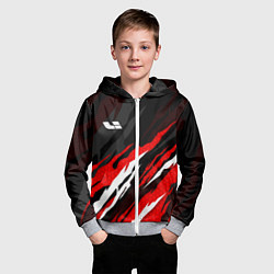 Толстовка на молнии детская Lixiang - красный языки пламени, цвет: 3D-меланж — фото 2